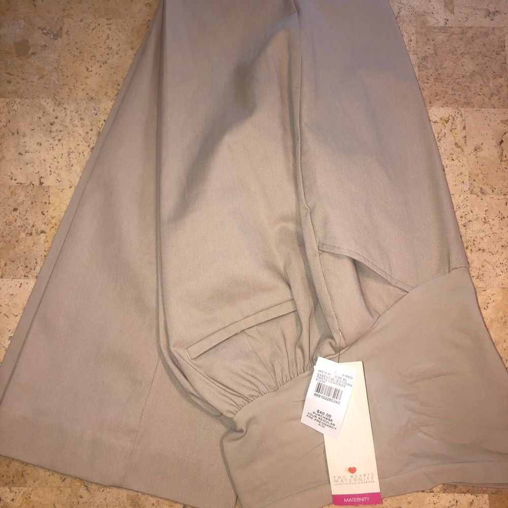 Khaki maternity dress pants
